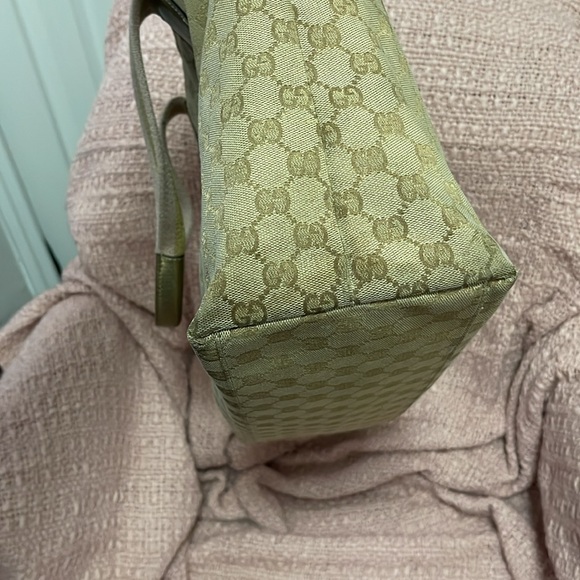 Authentic Gucci monogram web large tote bronze LuxeFindsResale.com - Picture 7 of 9